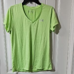 Under Armour Lime Green V-Neck Performance Tee